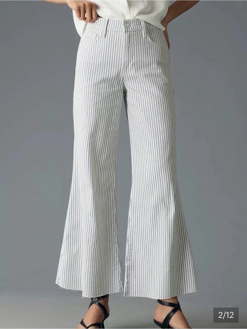 Frame Le Palazzo Crop, striped, flare jeans, size 26